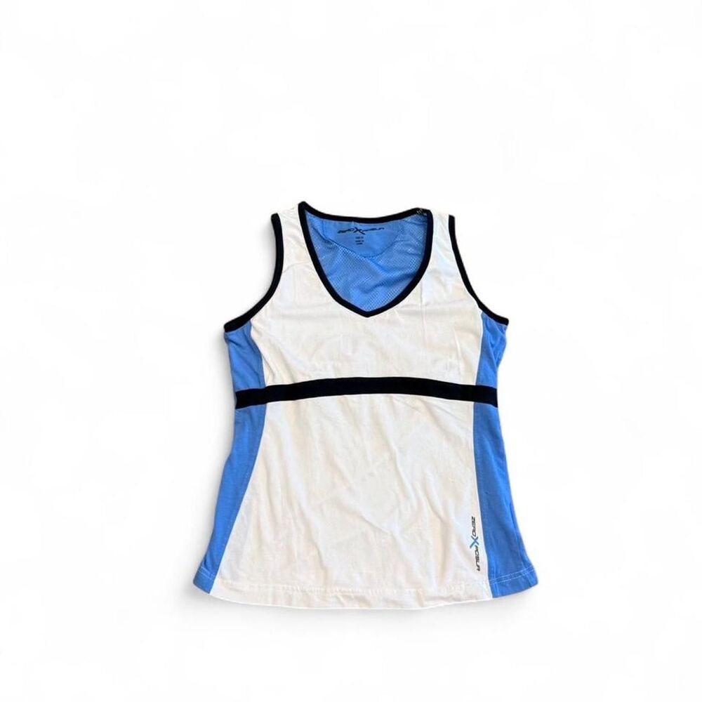 Y2K Athletic Blue And White Tank Size M